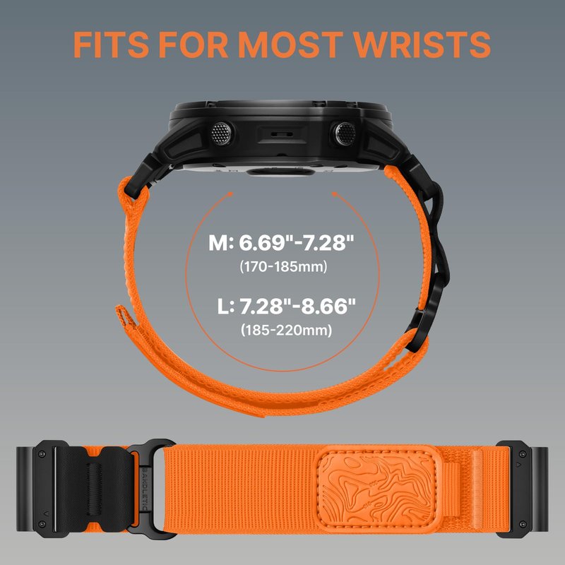 Bandletic Nylon Compatible with Garmin Fenix 8 Pro Band - 26mm Quick Fit Sports Strap for Fenix 7X 6X Pro/5X Plus/3/3 HR/Instinct 2X Solar 3 50mm/Enduro/Quatix/Tactix/Epix Pro 2/D2 Mach 1/Descent Mk3i