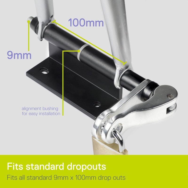Bike Hitch Pro with Lock by Delta Cycle - Lockable Hitch Securely Holds All 9 x 100mm Bicycle Fork Dropouts & Fits Any Flat Surface - Heavy Mountain, Road Bicycles & eBikes Aluminum
