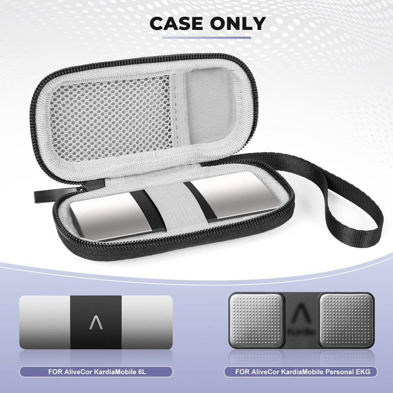 Case Compatible for KardiaMobile EKG Heart Monitor, Hard Travel Case for KardiaMobile 6L, Kardia EKG, Heart Monitor Travel Box (Dark Gray)