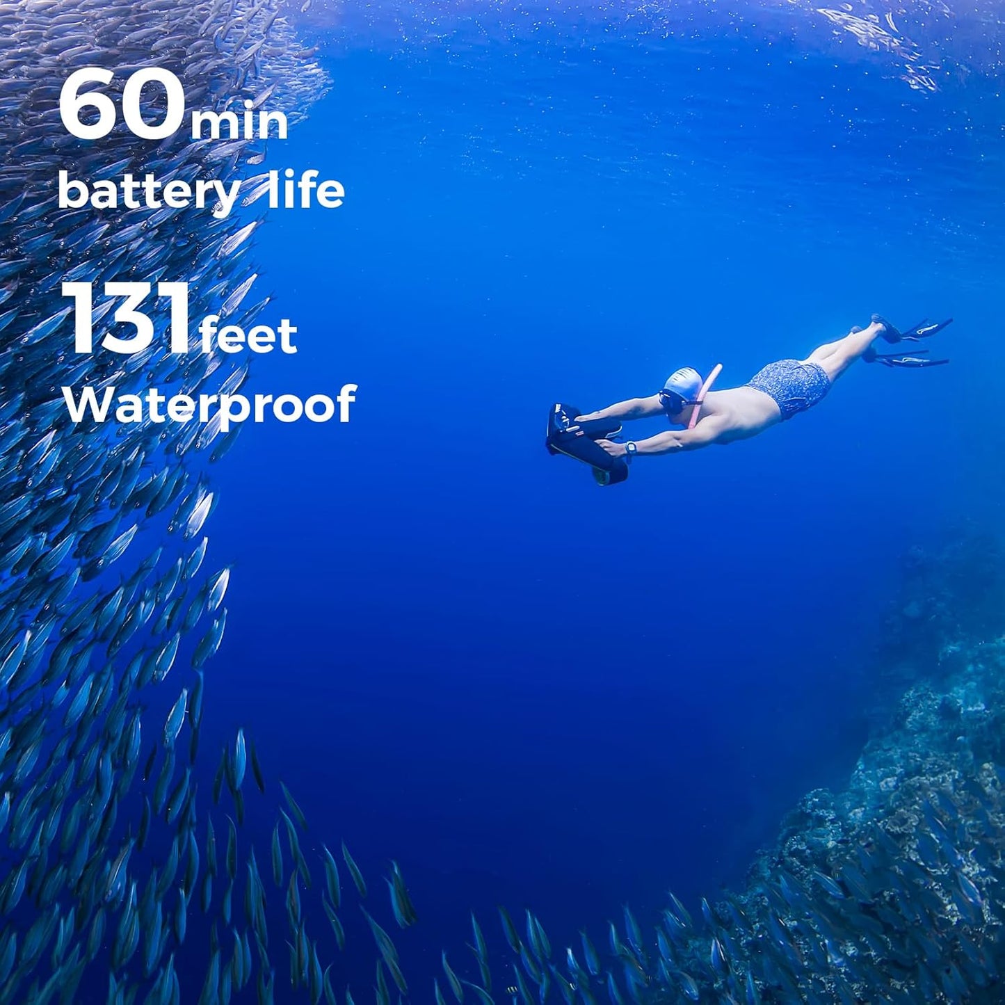 Sublue Navbow Plus Smart Underwater Scooter - Dual Motors, 3 Speed Gears, 4.47mph | 60 Min Battery Life, 131ft Diving Range
