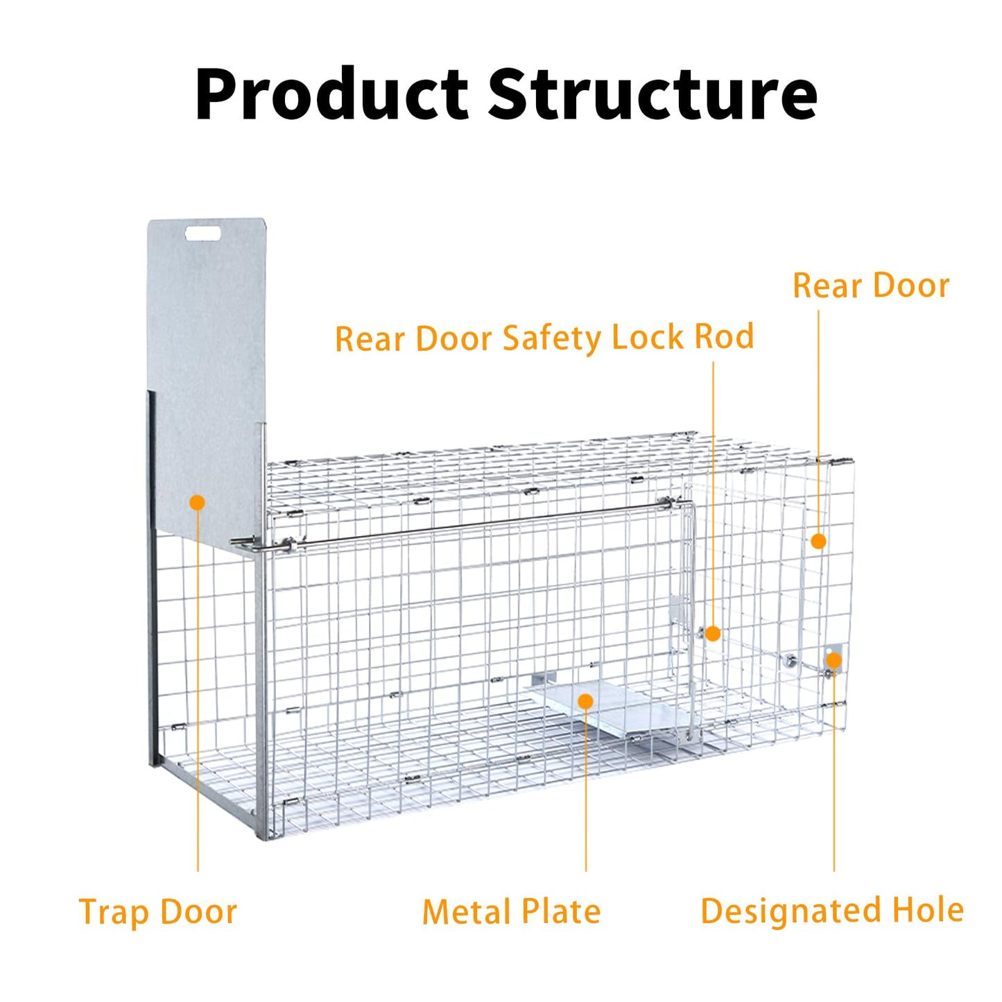Timaze 42" Large Foldable Humane Live Animal Trap Cage