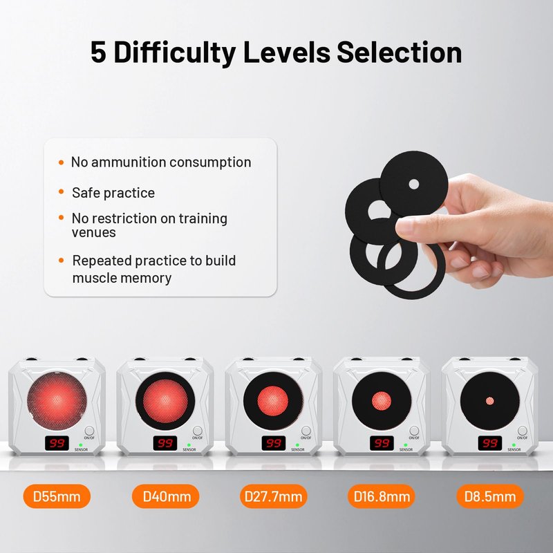 ROTSGNEE 9mm Training Cartridge Laser Target for Dry Fire Training System
