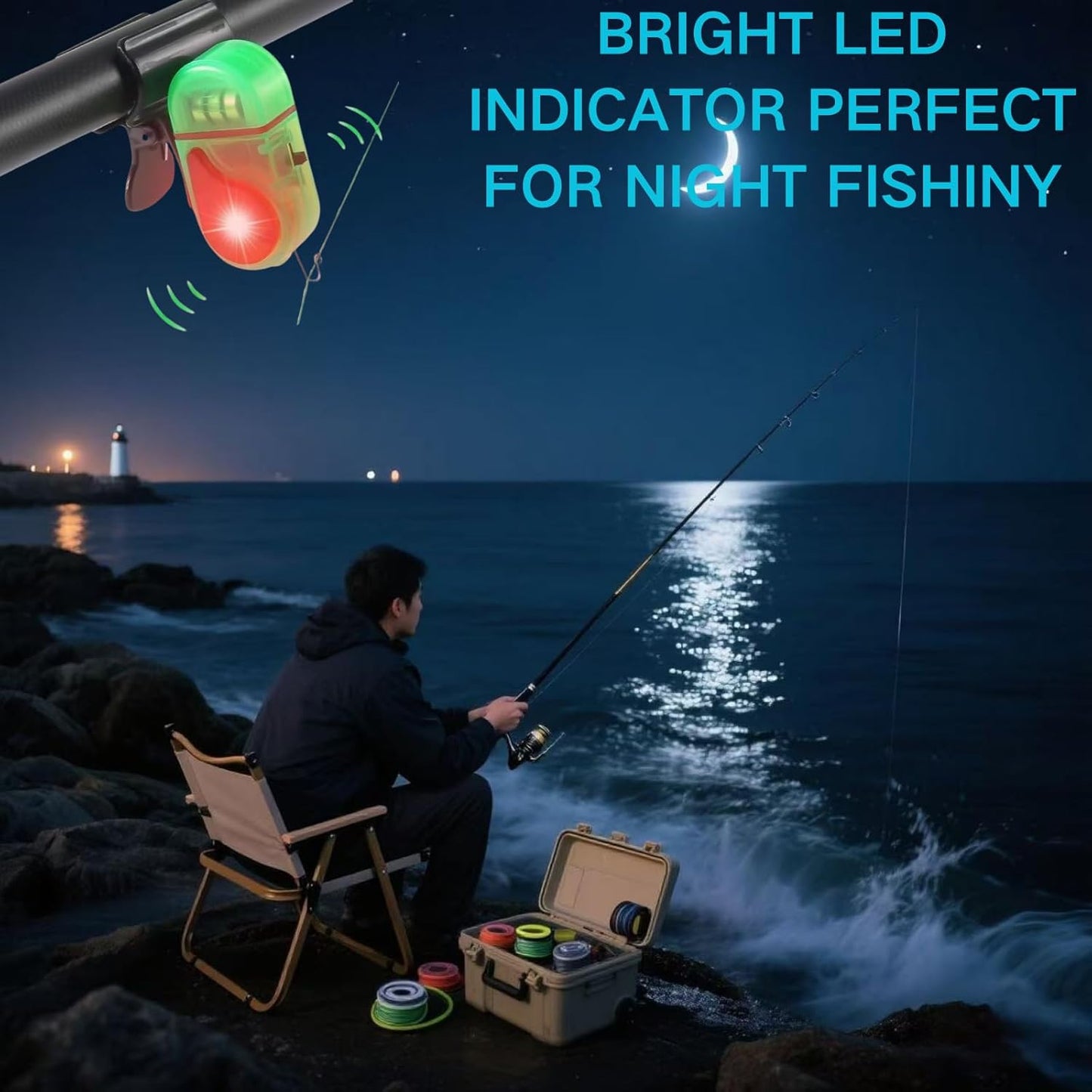 Fishing Bite Alarm - 2-Piece Sensitive Electronic Alerts with LED Lights | Perfect for All Fishing Scenarios