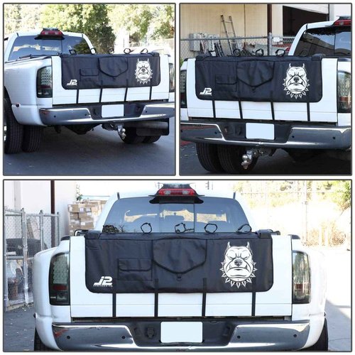 DNA MOTORING TGP-001 53" W X 15" H Heavy Duty Vinyl Truck Tail Padded Tailgate Cover Adjustable Straps Handle Flap for MTB Bike Carrier Bicycle