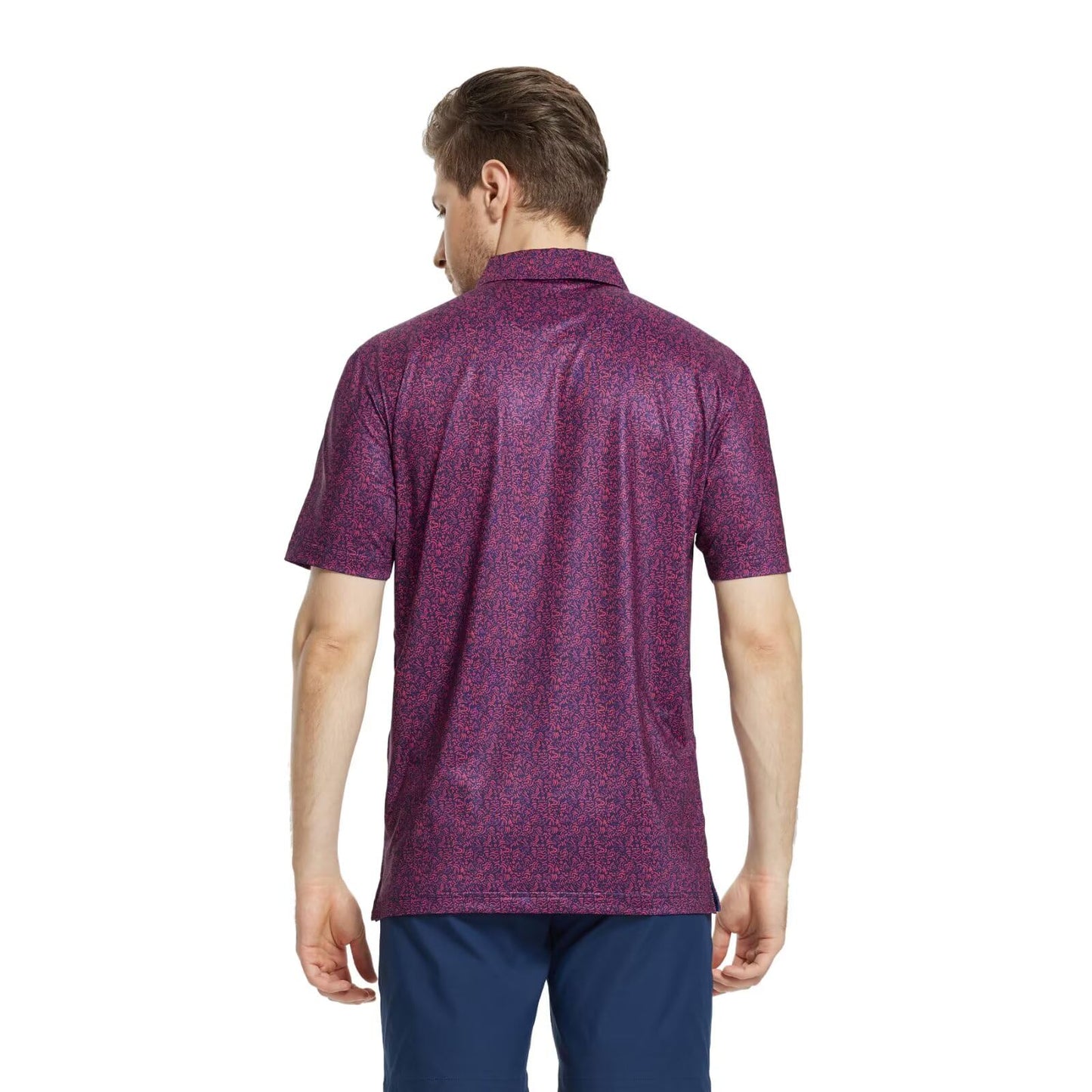 M MAELREG Polo Shirts for Men Quick Dry Fit Short Sleeve Performance Moisture Wicking Print Men’s Golf Shirts