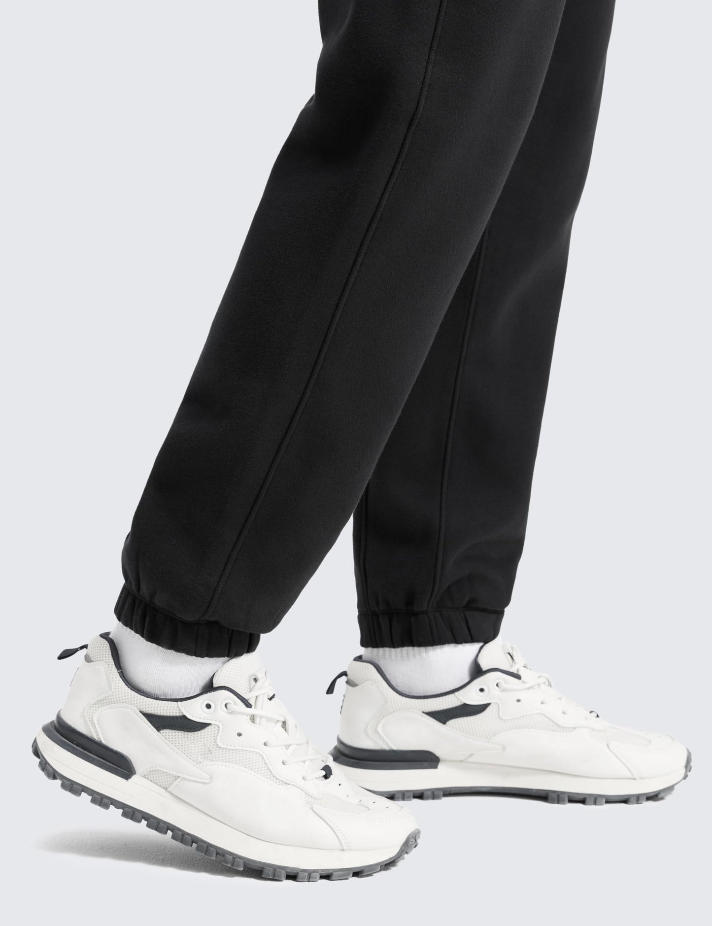 CRZ YOGA Cotton Fleece Lined Sweatpants for Men 30" - Classic Fit Casual Lounge Cozy Sweat Pants Joggers with Zipper Pockets Black Medium