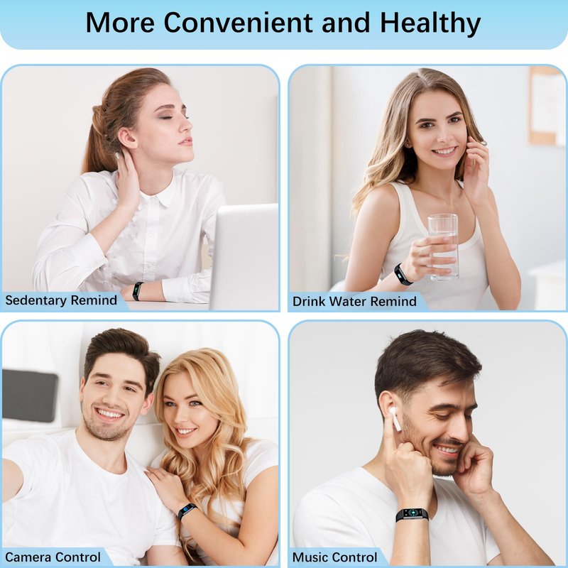 FKGZJF Smart Watch, Health Fitness Tracker Watch with 24/7 Heart Rate, Blood Oxygen Monitor, Sleep Tracker,Pedometer, IP68 Waterproof Activity Trackers Compatible with Android & iPhone Women Men