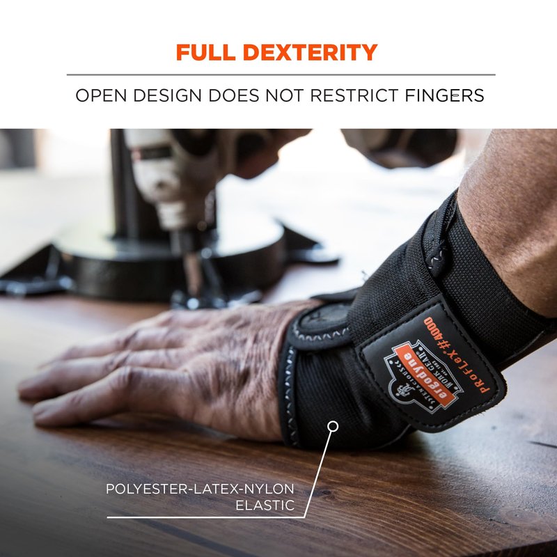 Ergodyne - 70004 ProFlex 4000 Single Strap Wrist Support, Black - Medium, Right Hand