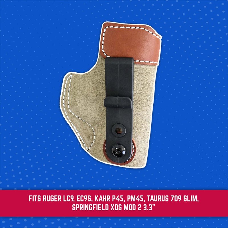 DeSantis Sof-Tuck IWB Holster- IWB Holster, Conceal Carry Gun Holster, Compact Holster, Compatible with Ruger LC9, EC9S, Kahr P45, PM45, Taurus 709 SLIM, S/A XDS MOD 2 3.3"" - Right Hand Draw, Tan