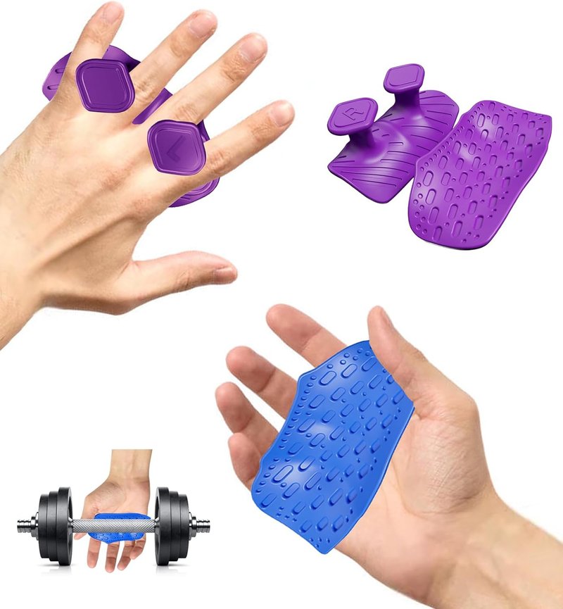Weight Lifting Grips - Ergonomic Silicone Gym Pads for Palm Protection | 2 Pairs for Men & Women