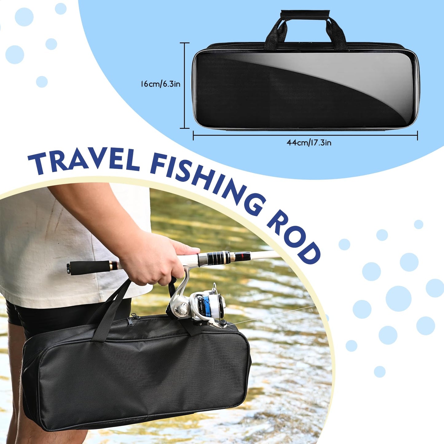 Telescopic Fishing Rod and Reel Combo, 2PCS Collapsible Fishing Pole with Spinning Reel Lures and Carrier Bag for Saltwater Freshwater Bass Fishing Gear