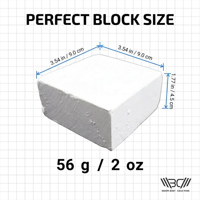 WARM BODY COLD MIND Premium Chalk Block for Weight Lifting - Hand Grip for Cross Training, Climbing, Gymnastics, Weightlifting, Powerlifting, Deadlift, Pole Dancing, Sport Gym, Fitness (8 Blocks)
