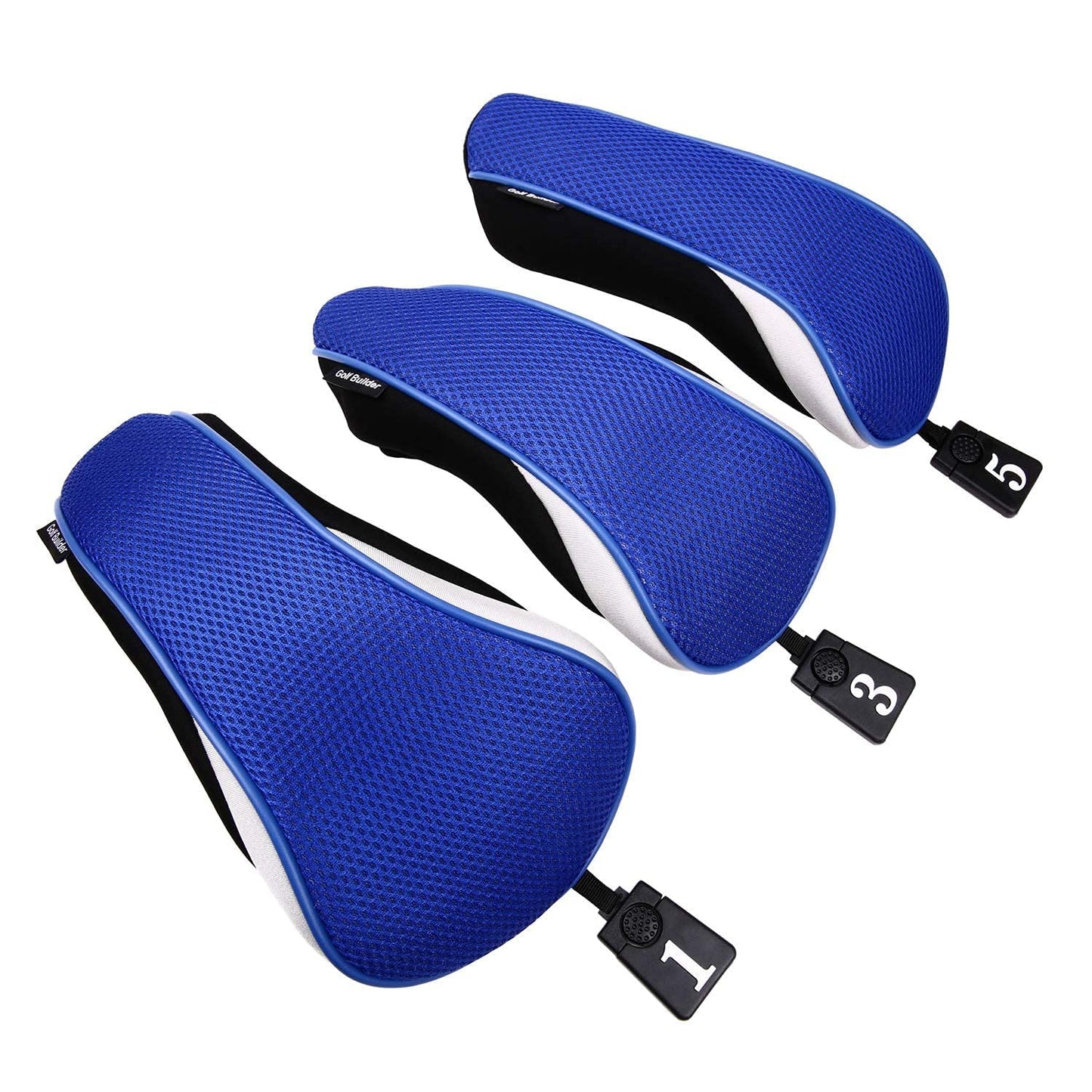 3pcs/Set New Driver # 1 3 5 Fairway Wood Cover Golf Club Headcover (Blue)