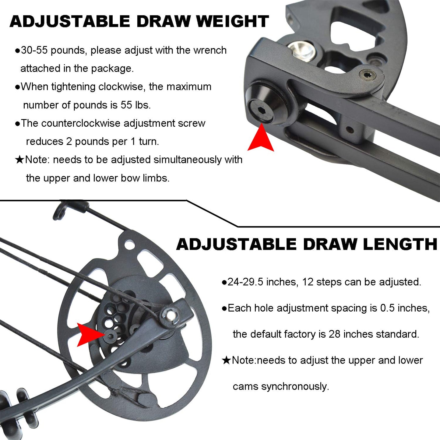 AMEYXGS Archery Compound Bows Kit Draw Weight 30-55 lbs Hunting Bow IBO 310fps Adults Archery with Hunting Accessories - Left Handed&Right Handed (Black, Right Hand)