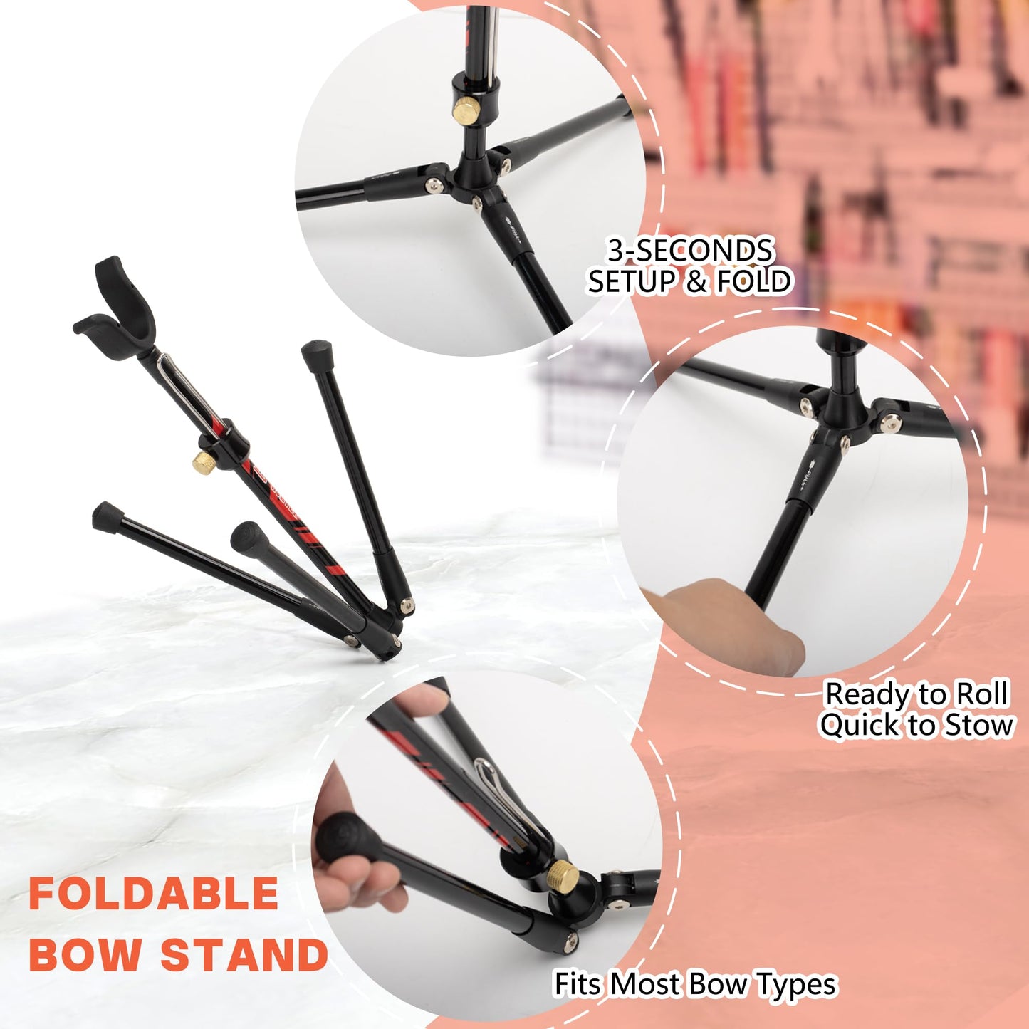 Archery Bow Stand Foldable Pure Carbon Bow Holder