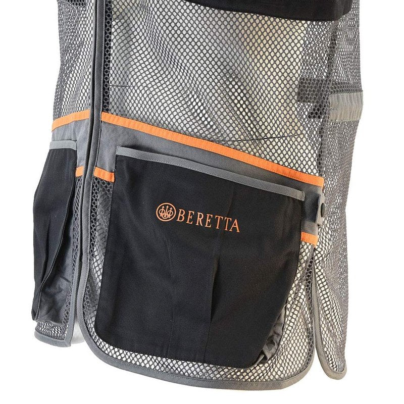 Beretta Unisex Full Mesh Breathable Performance Competition Vest, Black/Grey, X-Large