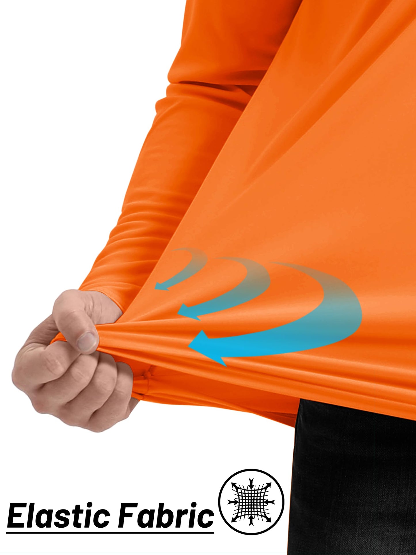TACVASEN Running Shirts for Men Long Sleeve UV Protection 1/4 Zip Shirts for Athletic Summer Tops for Mens Rash Guard Golf T-Shirts Orange S