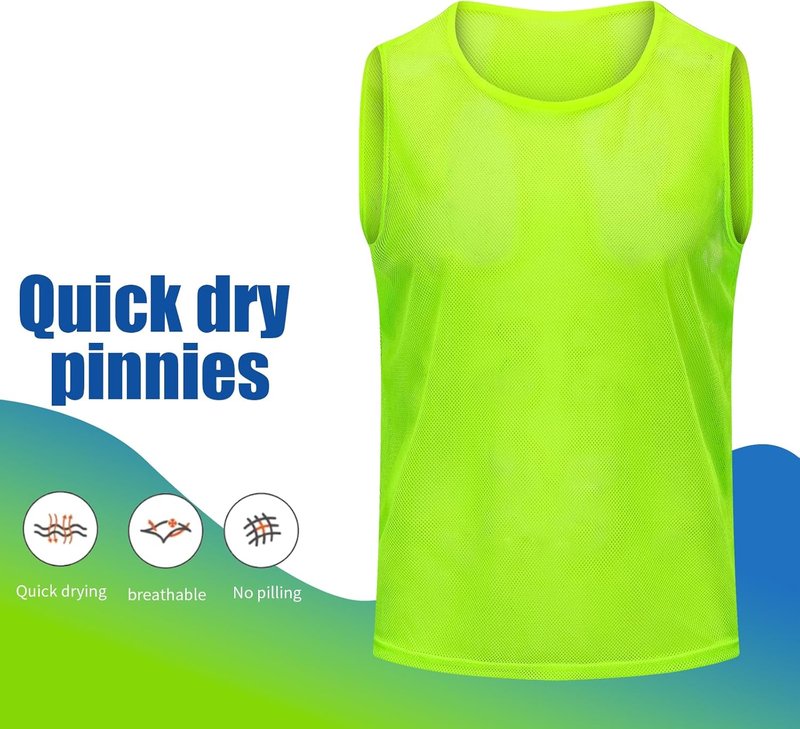 Youth Soccer Pinnies with Numbers - Scrimmage Practice Vests for Team Sports | Basketball, Football Bibs