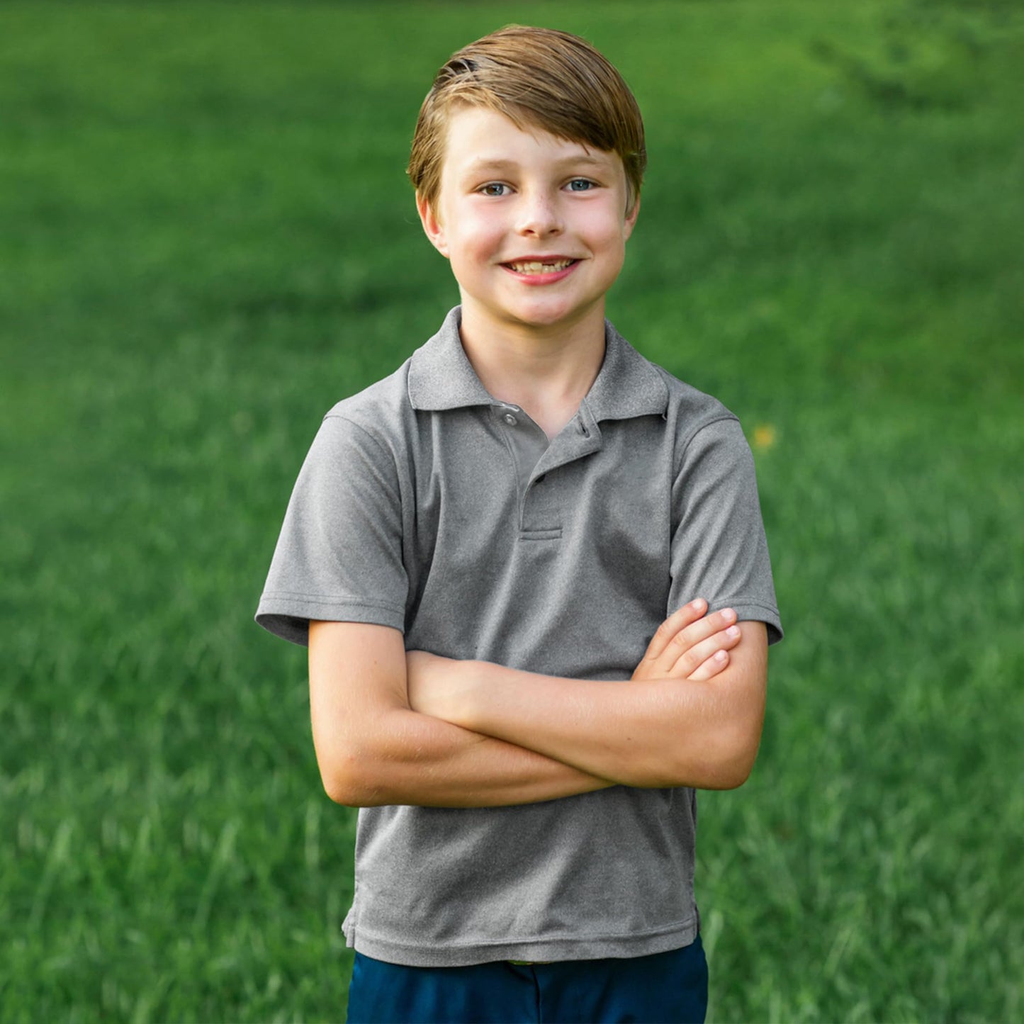 BALENNZ 4 Pack Boys Golf Polo Shirt School Uniform - Moisture Wicking Athletic Short Sleeve Active Performance Polo Shirts Medium