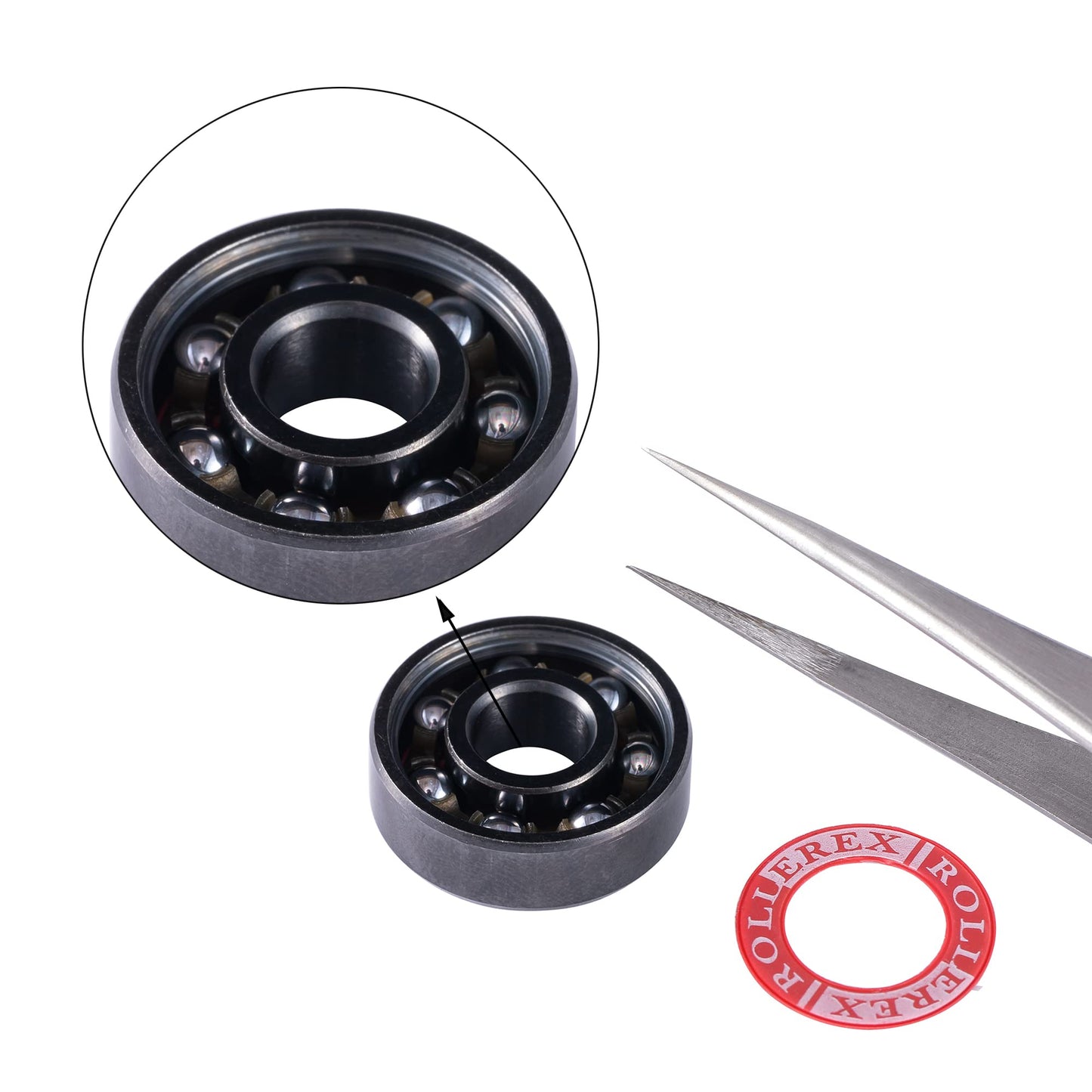 Adventure World Atlas 608-2RS Pre-Lubricated Skate Wheel ABEC-7 Bearings, Spacers & Washers Kit– for Roller Skates, Inline Skates, Roller Blades, Scooters, & Skateboards (8-Pack)