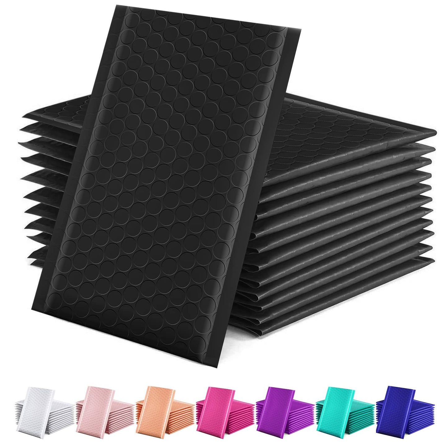 GSSUSA Black Bubble Mailers 4x8 Inches 50 Pack Self-seal Shipping Bags