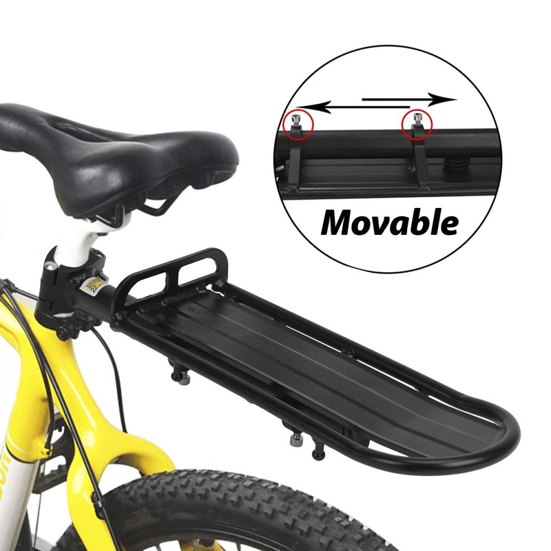 Adjustable Aluminum Alloy Retractable Bike Cargo Pannier Rack - Quick Release Mountain & Road Bike Carrier - 22 lbs Universal Rear Seat Post Rack