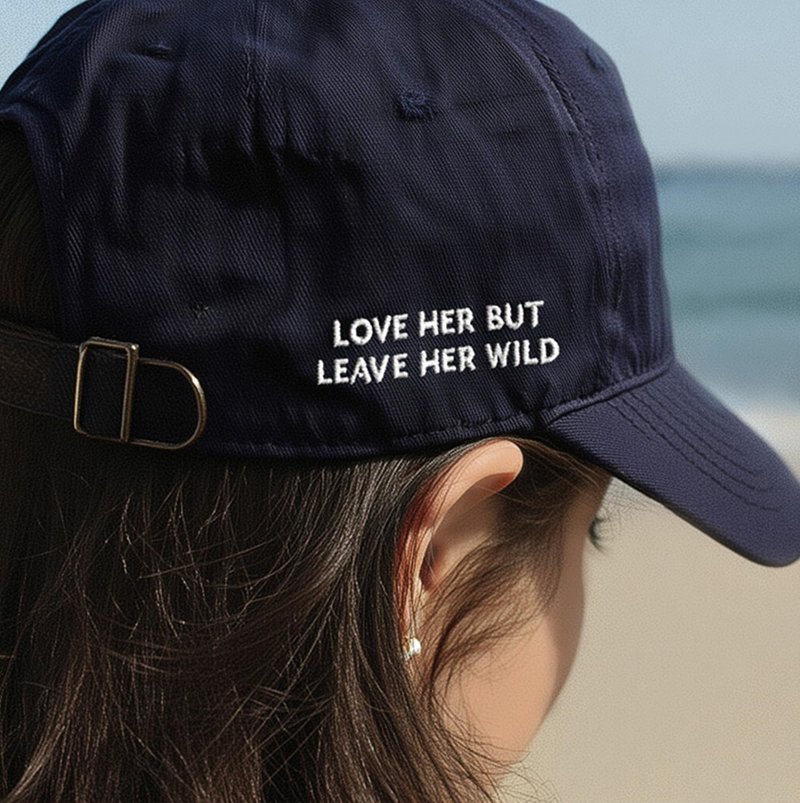 ATTICUS Poetry Hat, Embroidered Brushed Cotton Women’s Baseball Hat Unisex Fit, Adjustable One Size (Heart Navy)