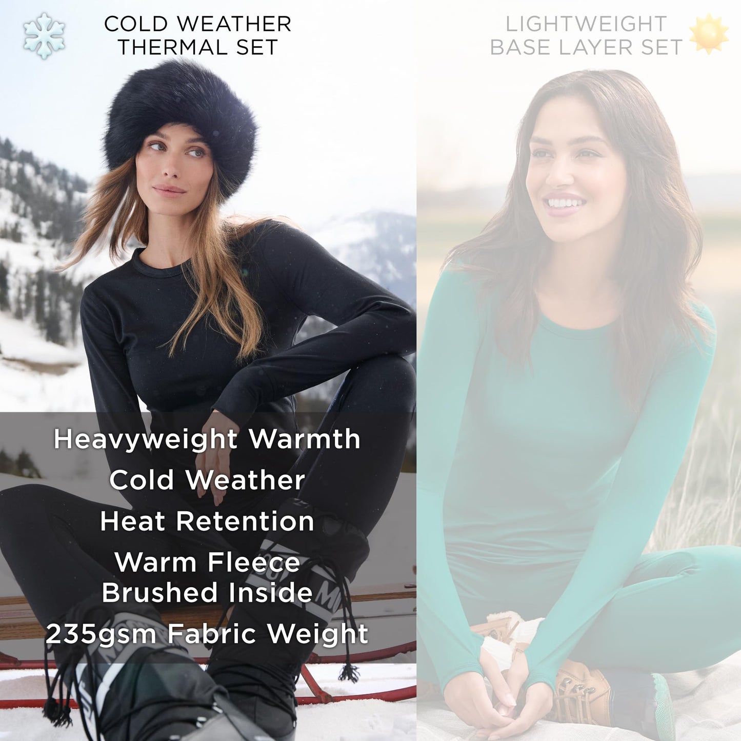 Cuddl Duds Womens Heavyweight Fleece 2 Piece Long Sleeve Thermal Underwear Set – Shirt & Leggings Base Layer for Cold Weather – Winter Clothing Long Johns Lounge Sets for Women, Chocolate Brown, S