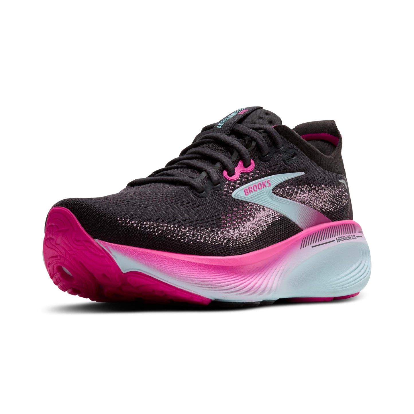Brooks Women’s Adrenaline GTS 25 Supportive Running & Walking Shoe - Black/Cyber Pink/Iced Aqua - 10.5 Medium