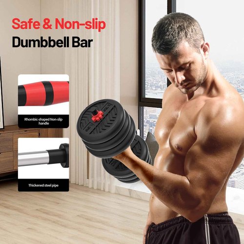 Adjustable Weights Dumbbells Set, Free Weights Workout Equipment Used as Barbell/Kettlebells/Push up Stand, Fitness Workout Equipment for Home Gym for Youth,Women/Men, 30lb (15lb*2)