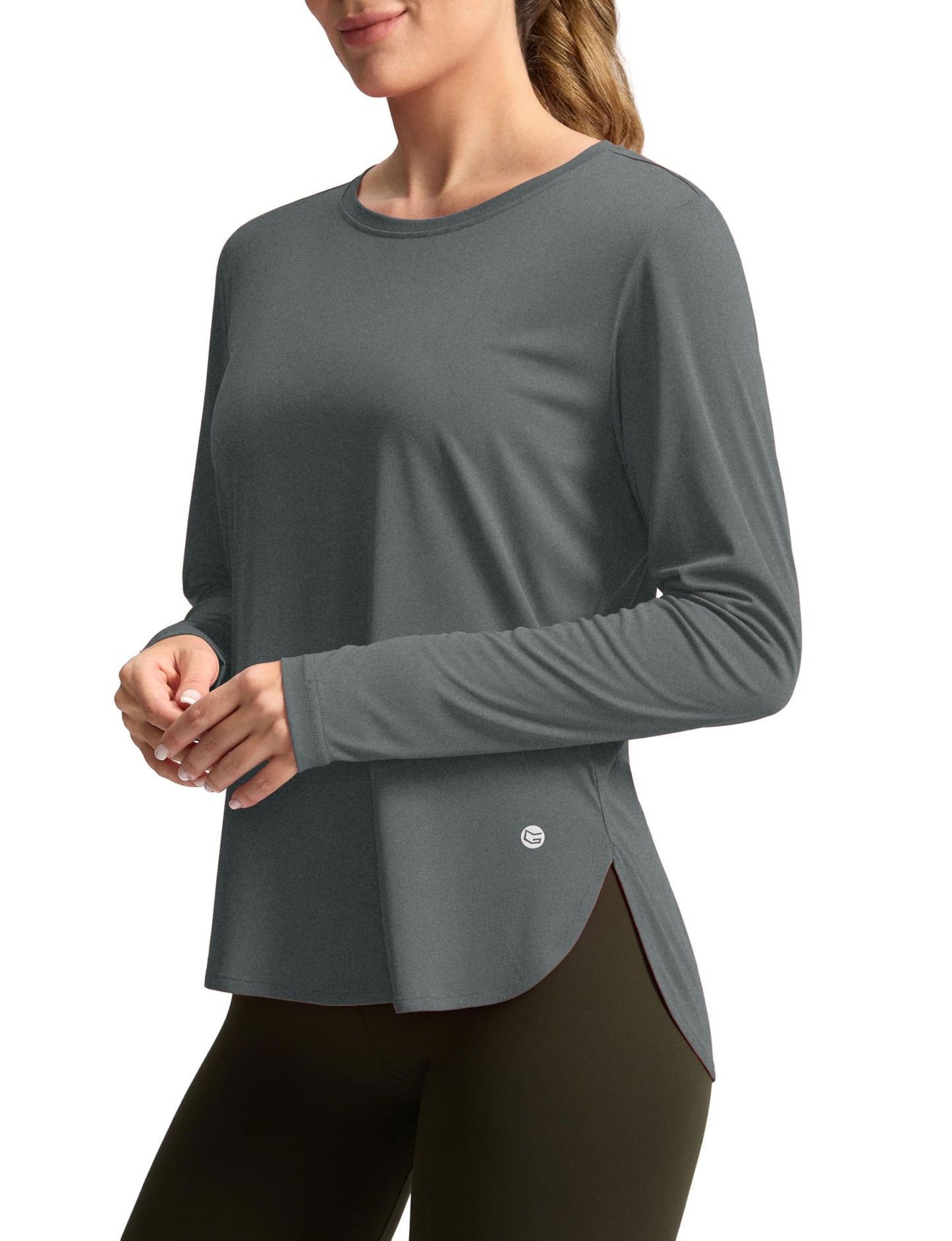 Women's Sun Shirts UPF 50+ Long Sleeve UV Protection Shirt Lightweight Quick Dry Workout Hiking Tops for Women(Heather Grey,XL)