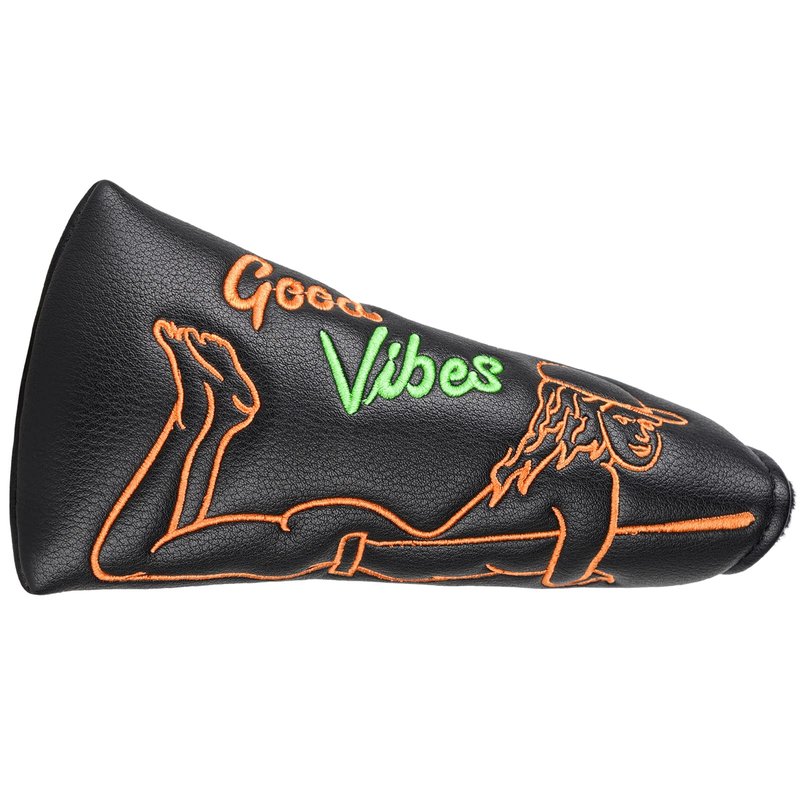 Craftsman Golf Beauty Hold the Club Black Blade Putter Headcover Magnetic Closure Good Vibes