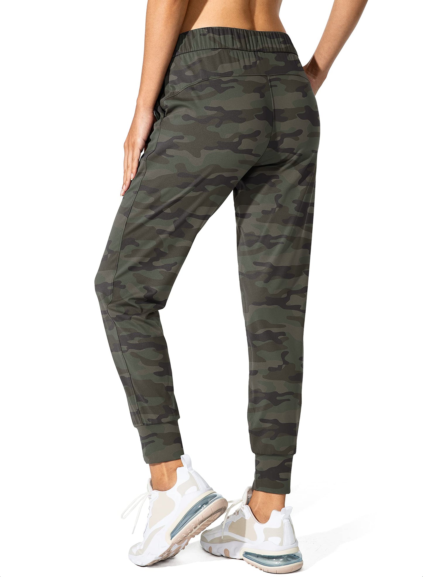 SANTINY Women's Joggers Pants Pockets Drawstring Running Sweatpants for Women Lounge Workout Jogging(Camo Dark Olive Multi__XL)