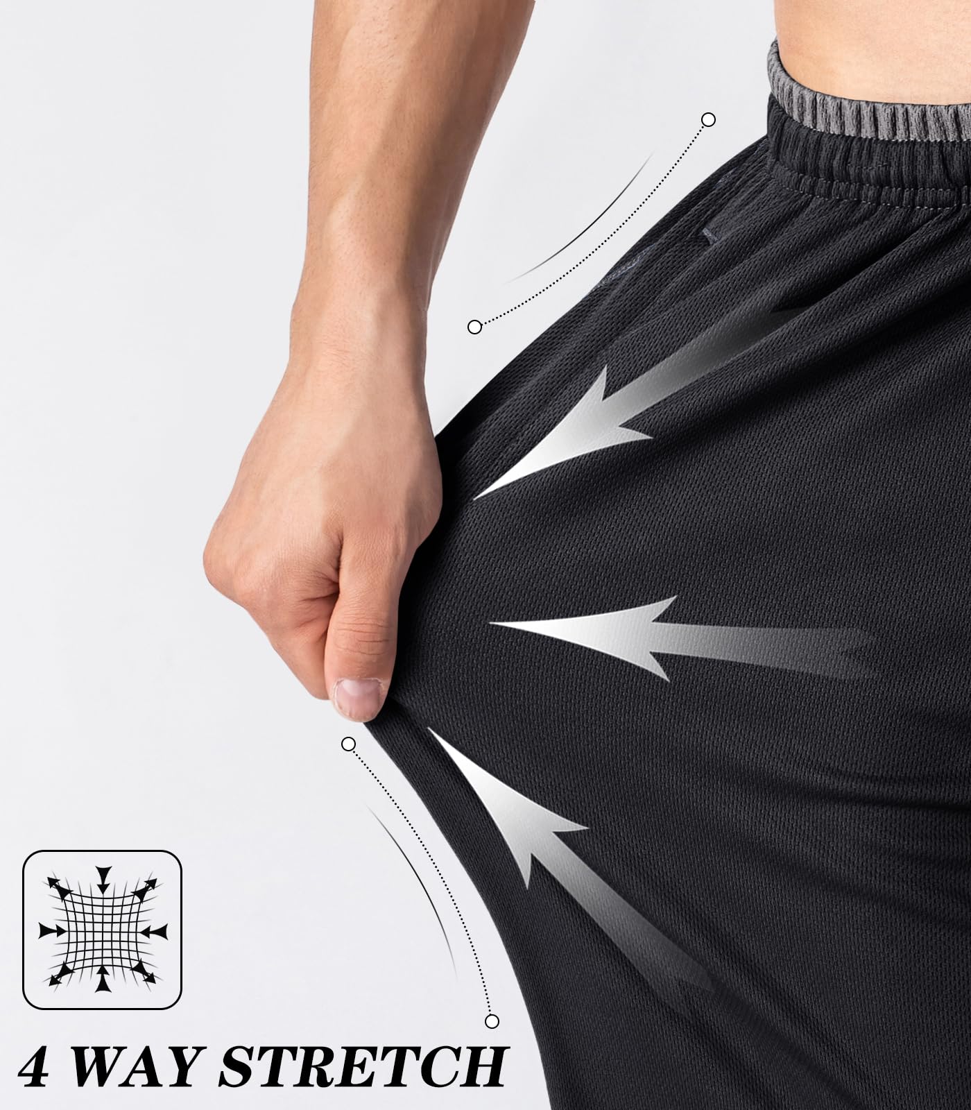 MAGNIVIT Men's Sweatpants Track Pants Open-Bottom Sweat Pants Performance Active Sweatpant Loose-Fit Black/Grey