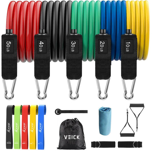 VEICK Resistance Bands, Exercise Bands, Workout Bands, Resistance Bands for Working Out with Handles for Men and Women, Exercising Bands for Fitness Weights Work Out at Home