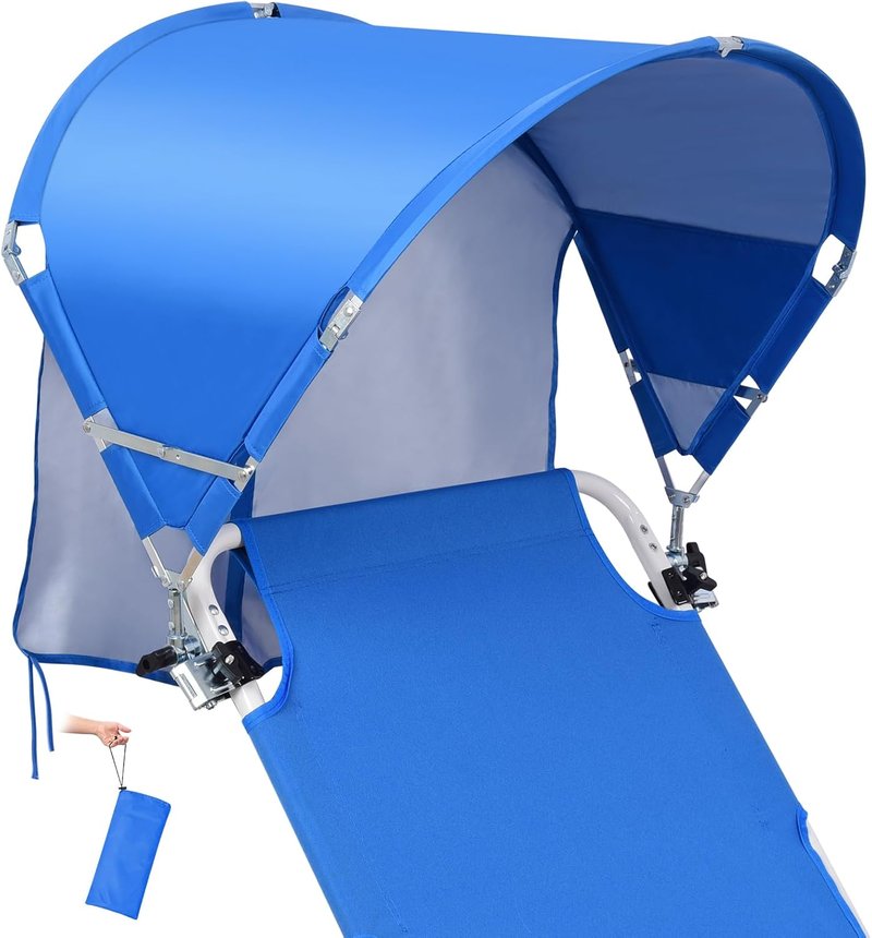 Universal Wind-Resistant Chair Umbrella Canopy - Foldable UPF 50+ Sun Shade with Adjustable Clamp | Fits Most Beach & Camping Chairs