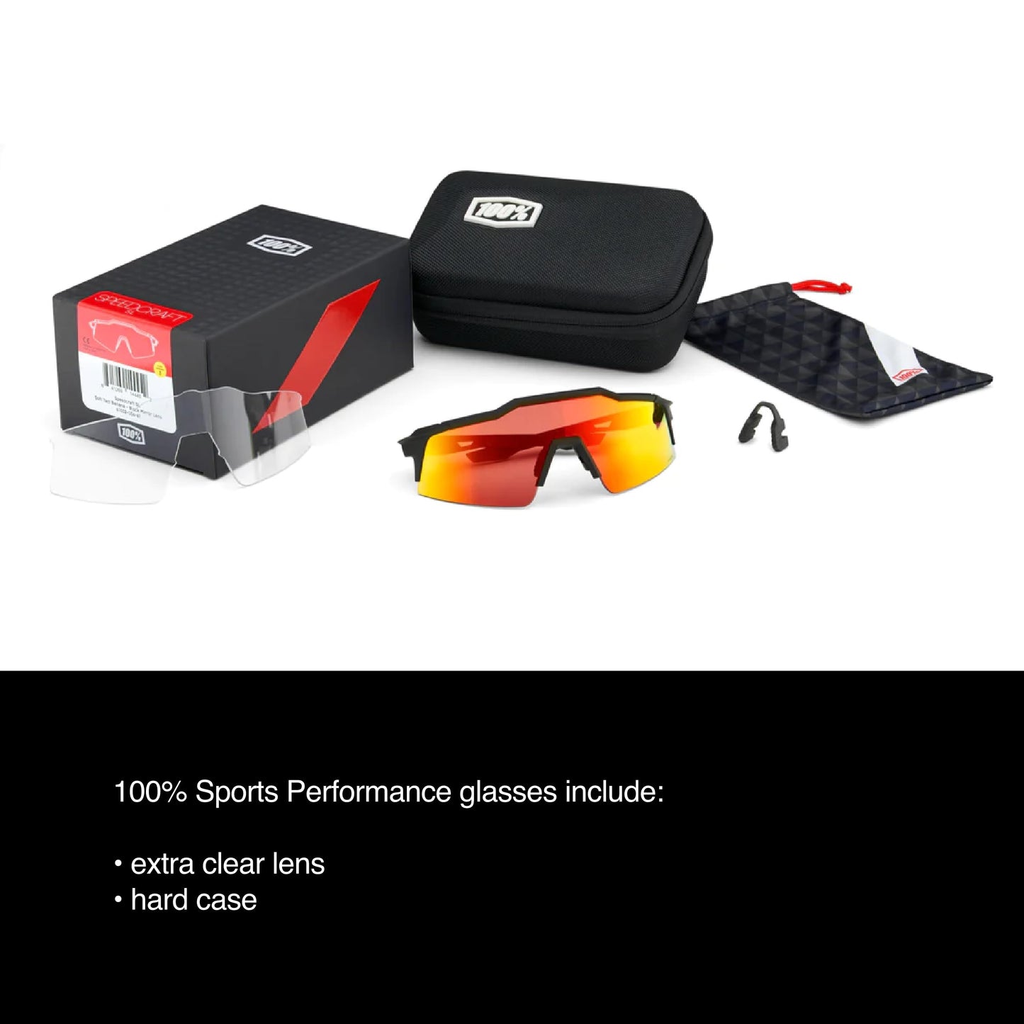 100% S3 - Sports Sunglasses for Women & Men - Impact Resistant Cycling and Riding Sunglasses - Biking Sunglasses UV Support - Elly 24 LE, HiPER Red Mirror Lens