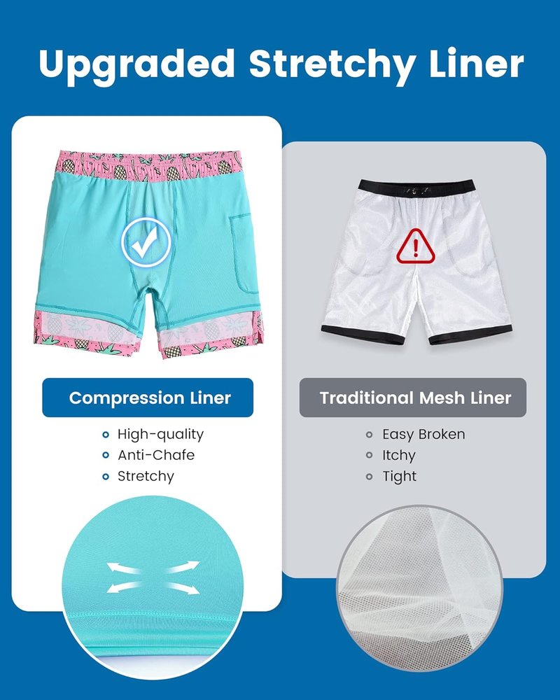 Men's 2-in-1 Swim Trunks - 7-Inch Swim Shorts with Quick-Dry Fabric | Versatile Board Shorts