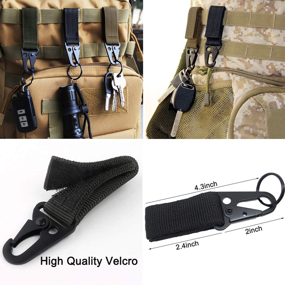 Molle Accessories Kit of 30 Attachments for 1" Webbing Molle Bag Tactical Backpack Vest Belt, Molle Attachments with Molle Pouches D-Ring Grimloc Locking Gear Clip Web Dominator Elastic Strings Buckle
