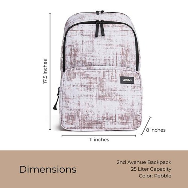 VOORAY 25L 2nd Avenue Backpack, Large - Travel, Gym & Sports Backpack - Pebble
