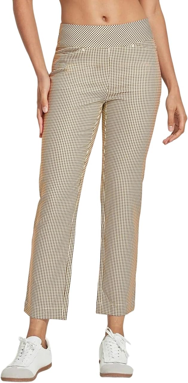 Womens Golf Plaid Pants - Stretch Casual Ankle Pants for Travel & Lounge | Athletic Sweatpants with Pockets