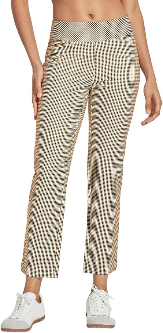 Womens Golf Plaid Pants - Stretch Casual Ankle Pants for Travel & Lounge | Athletic Sweatpants with Pockets