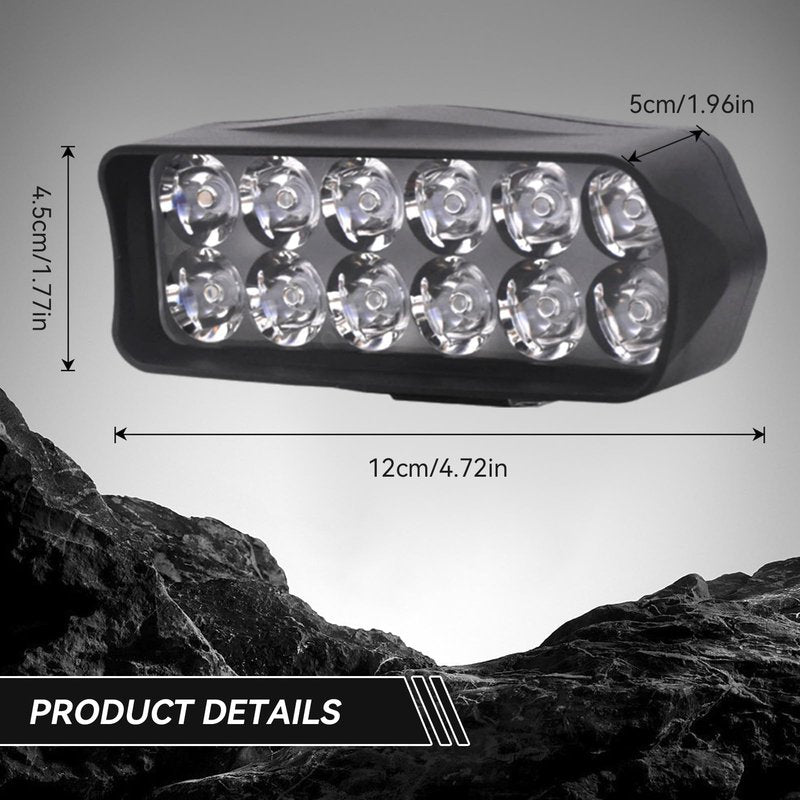 Frdhee Motorcycle LED Light, Universal High Brightness 12V-80V Electric Tricycle LED Light Headlights Conversion Light for Motorcycle, Electric Bike, Tricycle(16LED)
