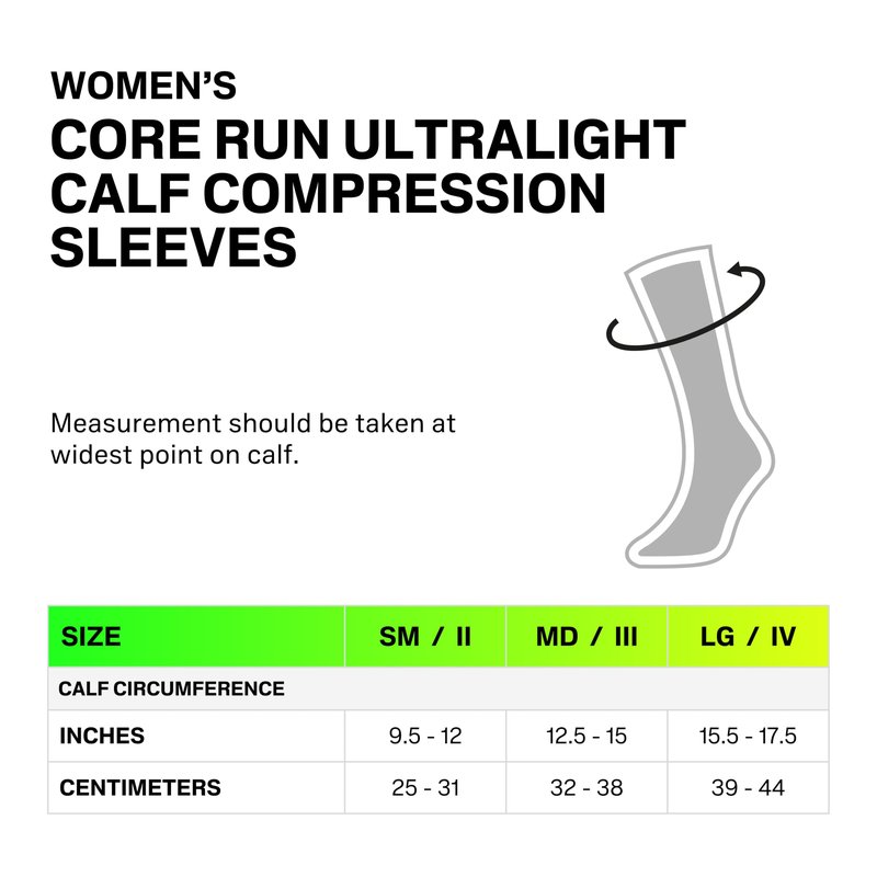 CEP Core Run Ultralight Calf Sleeves, Black/Grey, Women, III