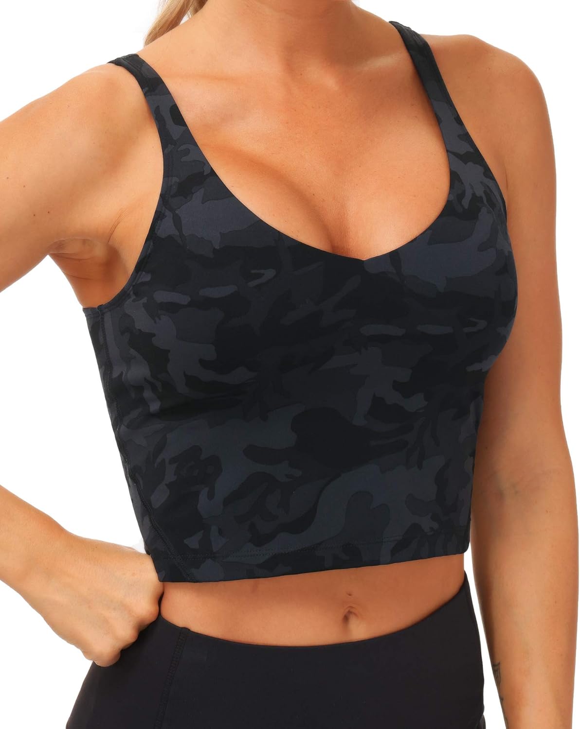 Womens' Sports Bra - Longline Wirefree Padded for Medium Support | Comfortable Fit
