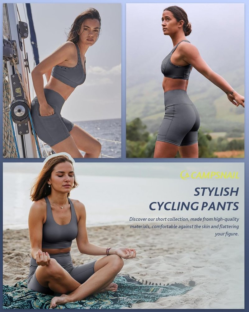 Biker Shorts for Women with Pockets | High Waisted Spandex Tummy Control Gym & Yoga Shorts - 3"/5"/8" Sizes