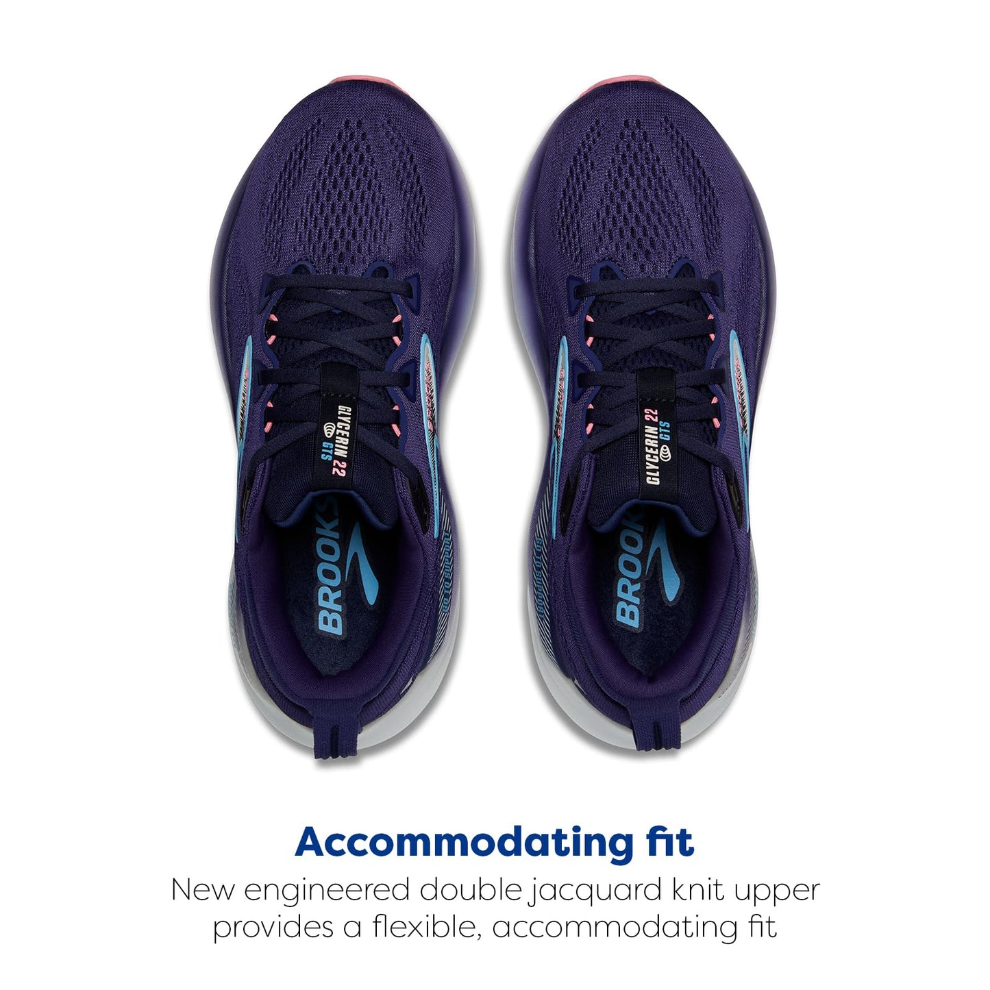 Brooks Women’s Glycerin GTS 22 Supportive Running Shoe - Blue Ribbon/Peacoat/Dianthus - 6 Medium