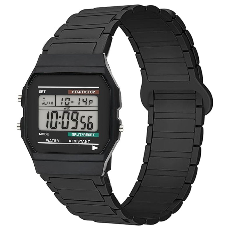 W-218H Watch Band, Lamshaw 18mm Quick Release Silicone Sport Strap Replacement Watchband Compatible for CASIO W-217H, W-218H, W-219H, F-91W, A158WA, A168WA, A700W-1, A700WM-9, A100WE-1, A100WEPC-1 (Black, 18mm size band)