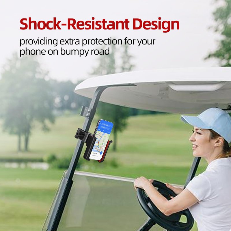 KLASHE Universal Golf Cart Phone Mount Holder - Compatible with Most Smartphones & Golf Carts - Adjustable, Secure, Easy to Install