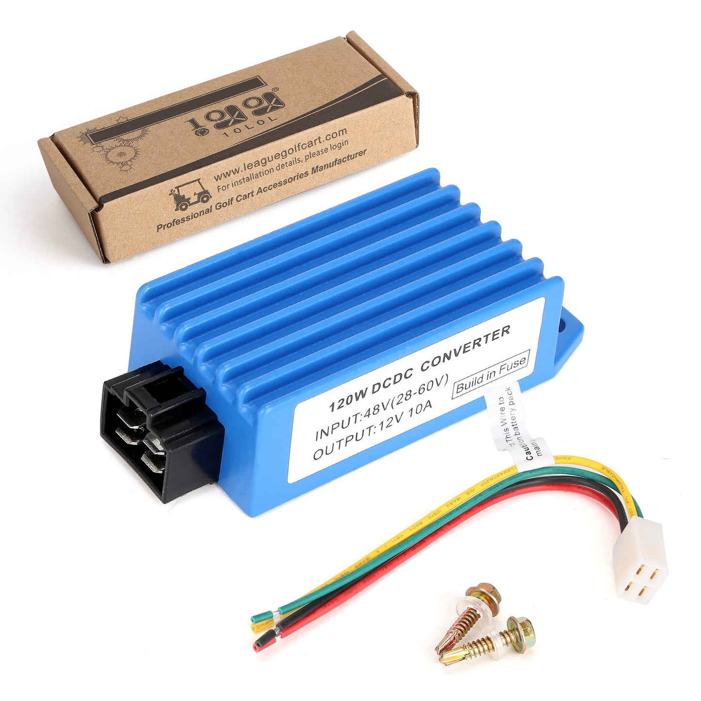 10L0L Golf Cart Voltage Reducer 36V 48V Step Down to 12V 10A 120W DC Converter Regulator Universal for Yamaha EZGO Club Car